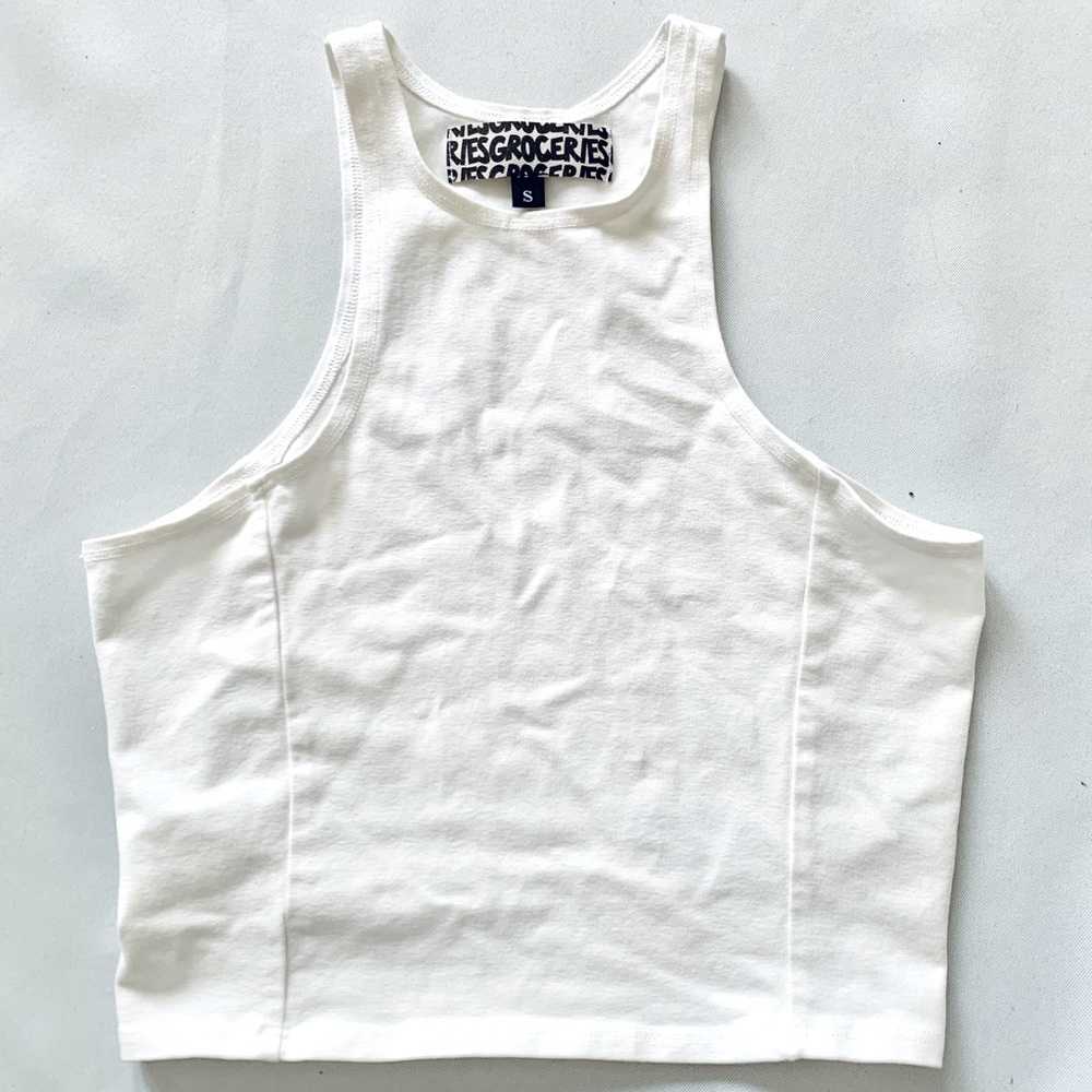 GROCERIES APPAREL White Crop Top